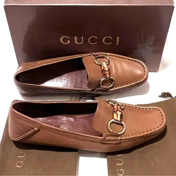 ローファー・オックスフォード GUCCI Gucci Loafers Women Leather Brown/Wood Gucci | Shoes | Authentic Gucci Leather Driving Shoes